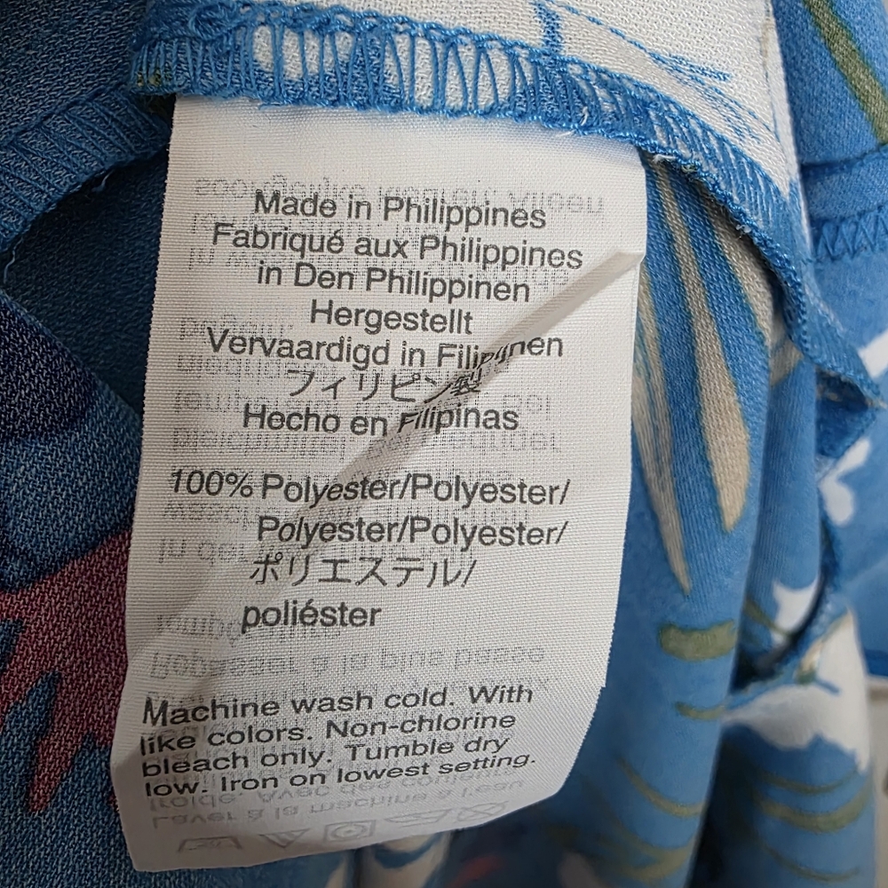 NWT J.Crew Mercantile Blue Short-Sleeve Floral Ruffle Midi Dress - Size Large - Picture 5 of 6